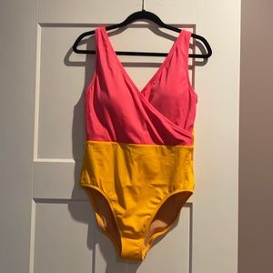 J Crew color block swim suit